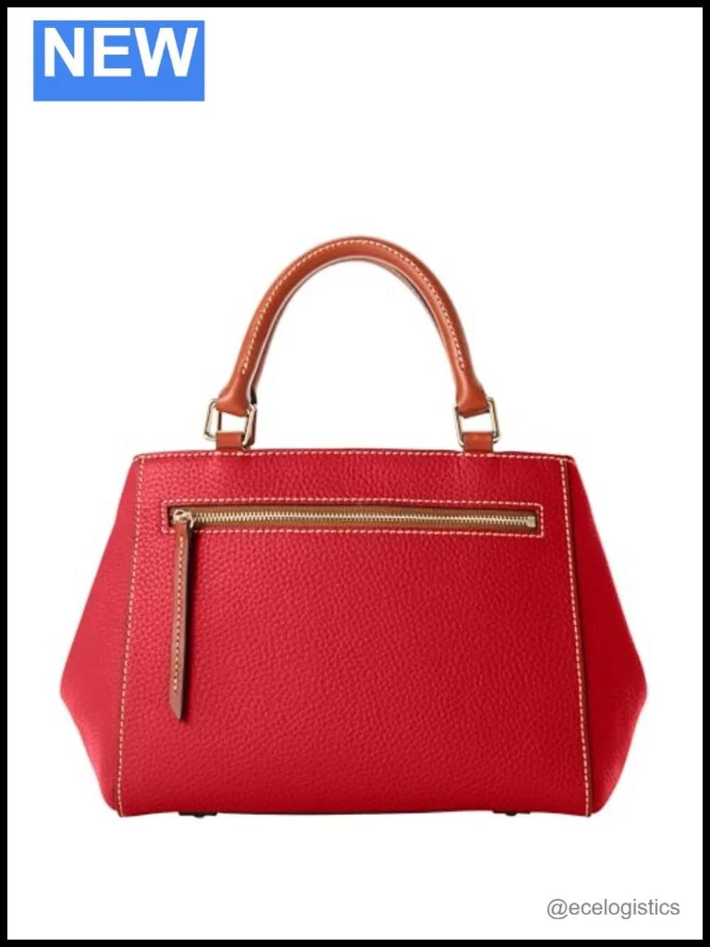 Pebble Grain Leather Satchel Bag Crossbody Strap Structured Handbag
